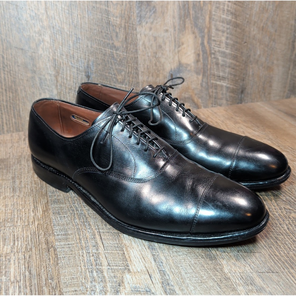Allen Edmonds Park Avenue Cap-Toe Oxford Mens 10.5 D Black Leather Dress Shoes